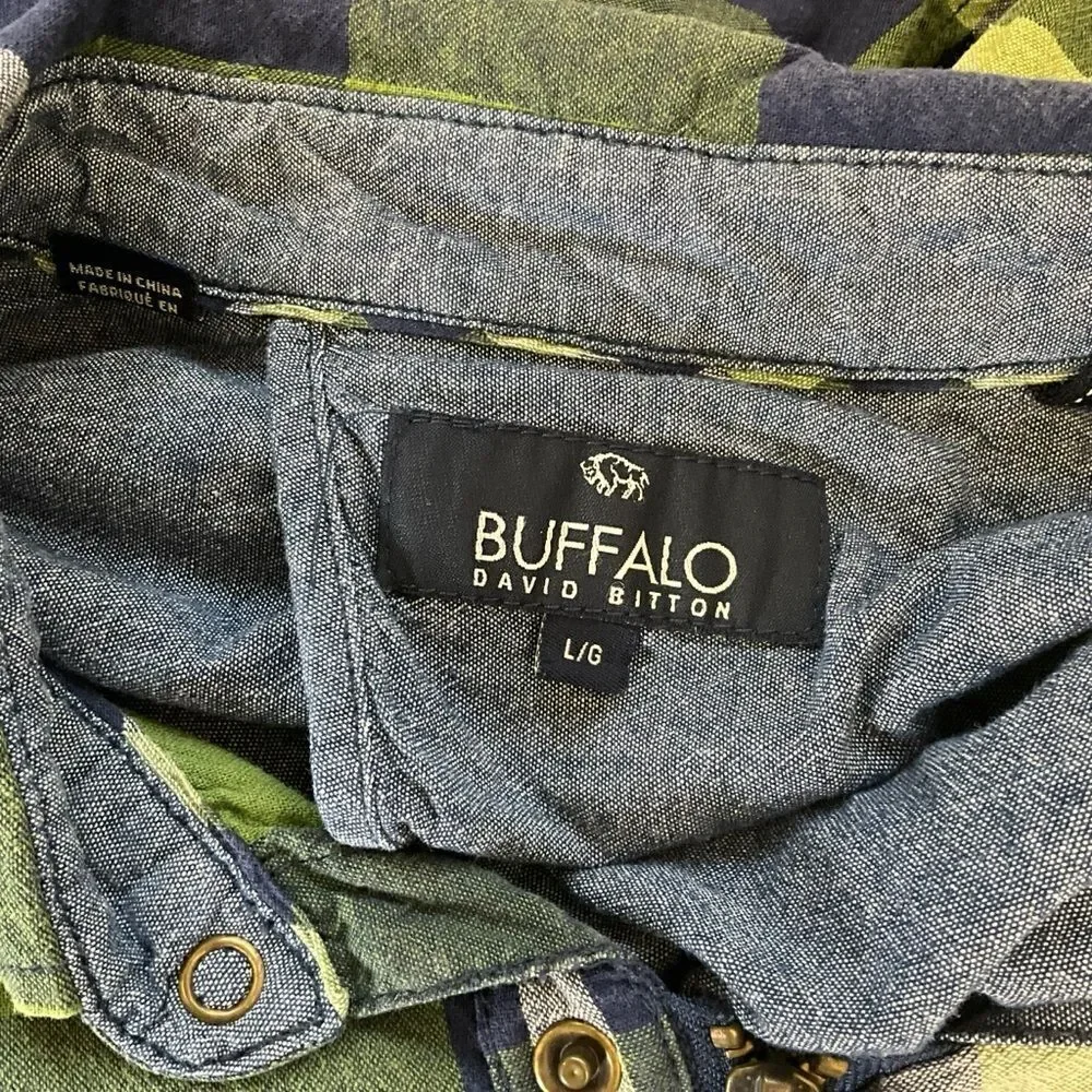 Buffalo David Bitton Woman's Long Sleeve Snap Front Fitted Plaid Shirt Size L - Picture 13 of 14
